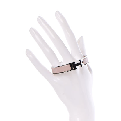 Hermes Enamel Narrow Clic Clac H Bracelet PM Rose Poudre 2 of 6