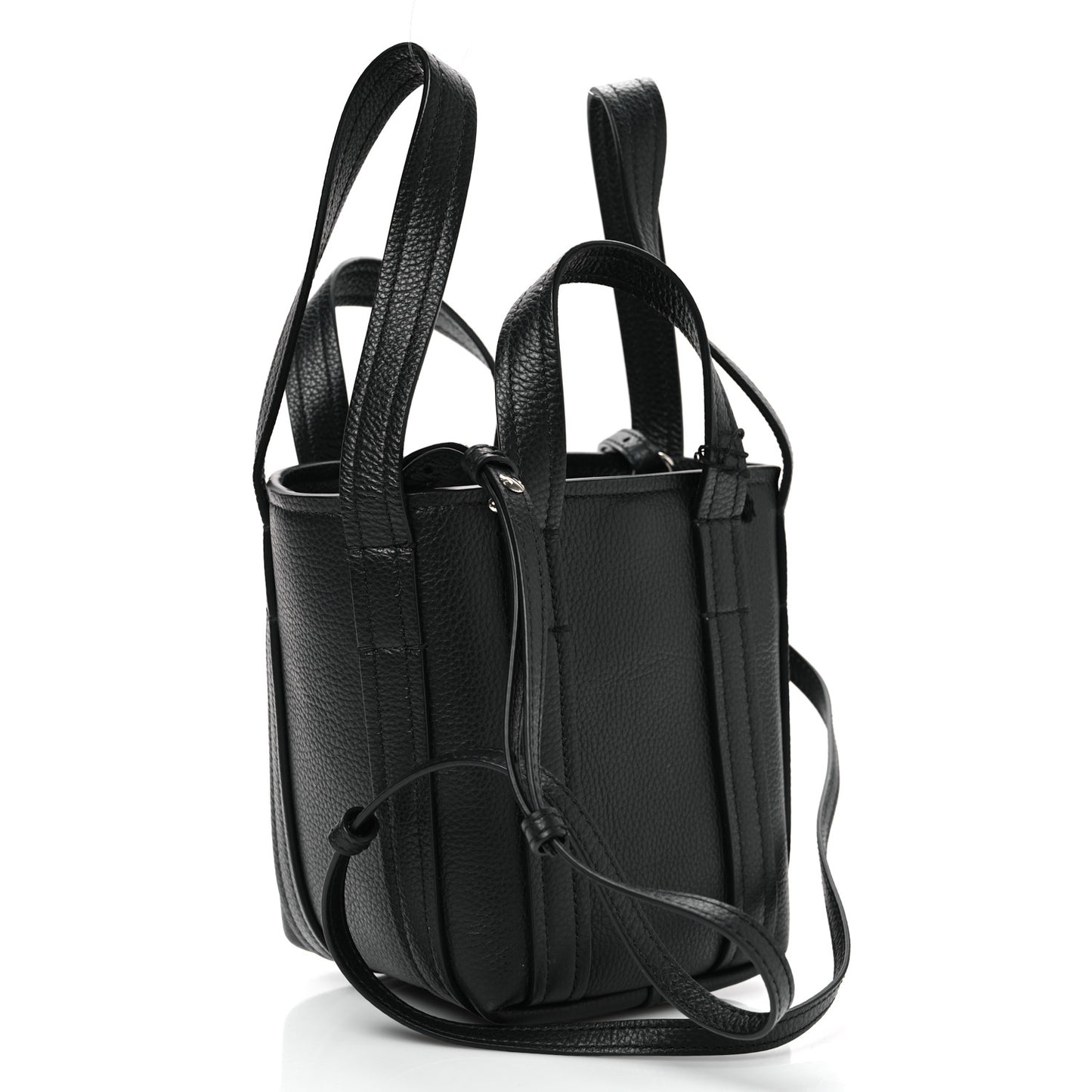 Grained Calfskin Mini 2.0 Everyday North South Shoulder Tote Bag Black