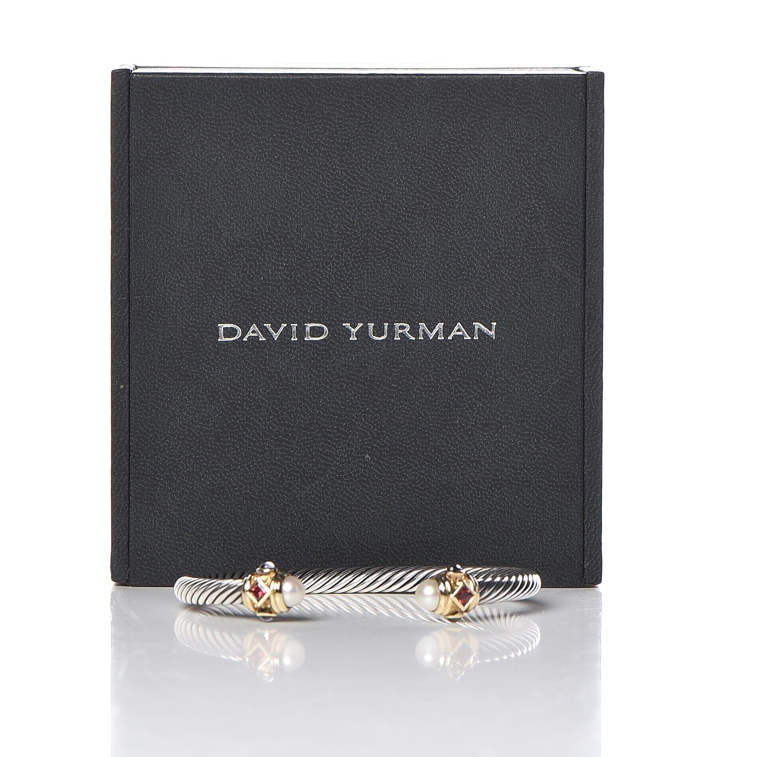 David Yurman Sterling Silver 14K Gold Pearl 5mm Cable Renaissance Bracelet 6 of 6
