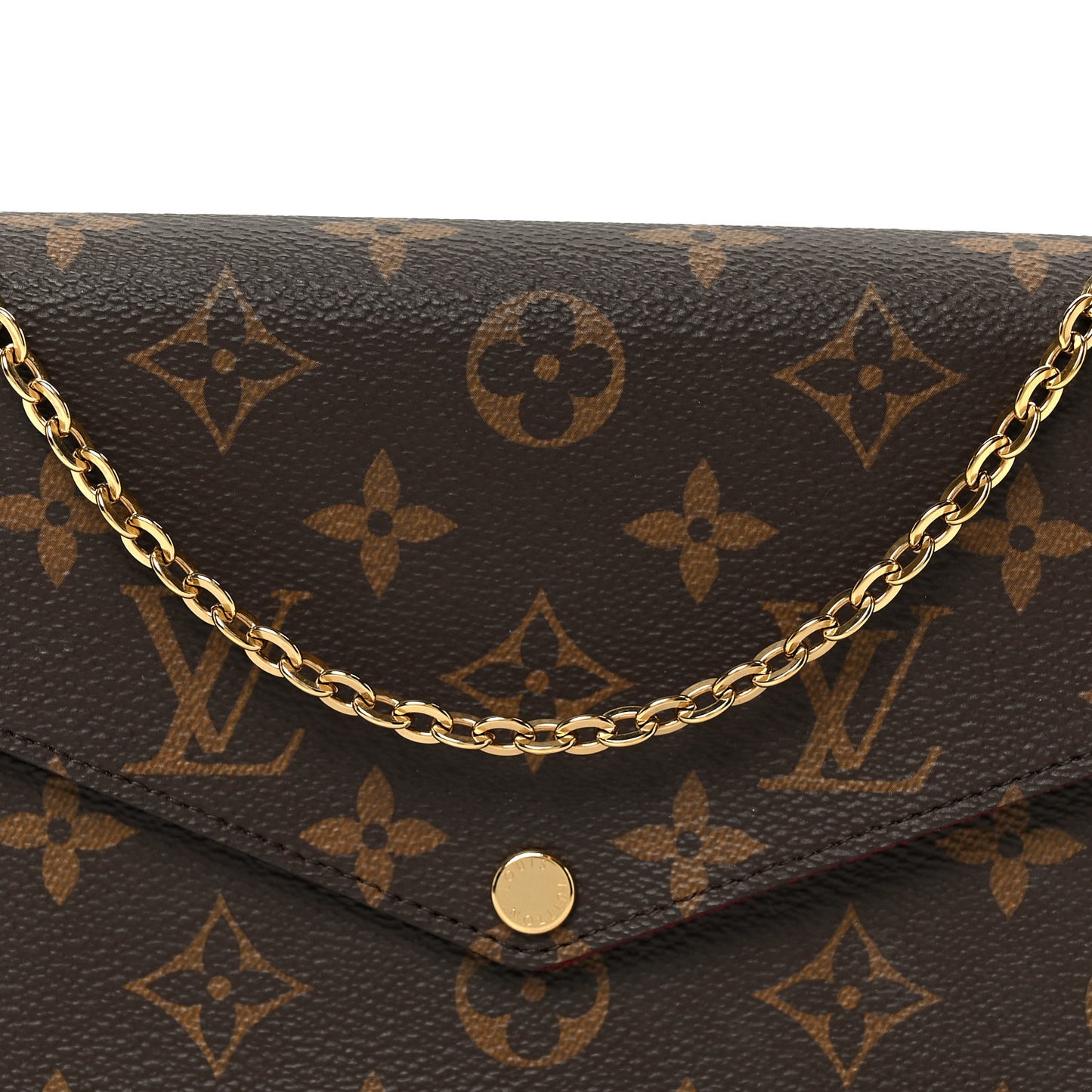 Monogram Pochette Felicie Chain Wallet Fuchsia