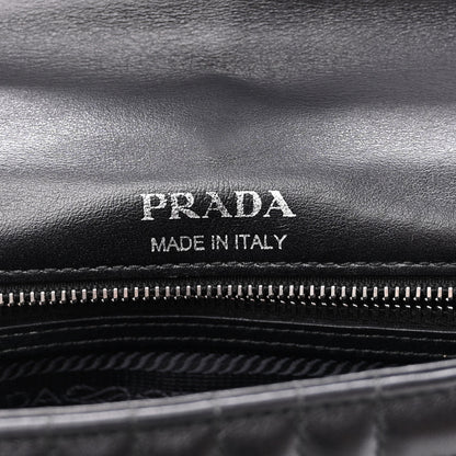 Prada Soft Calfskin Impunture Diagramme Small Chain Flap Shoulder Bag Black 6 of 13