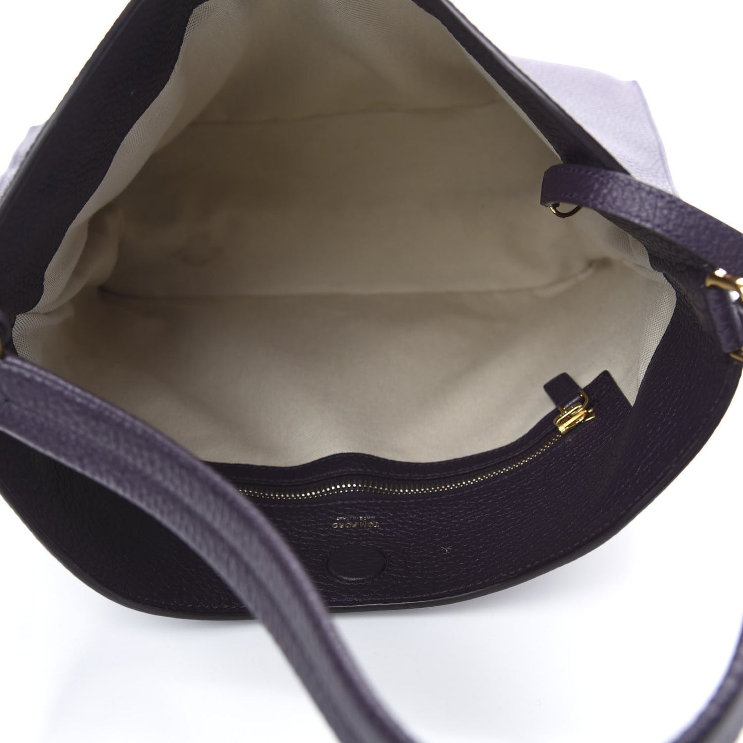 Pebbled Calfskin Small Alix Padlock Zip Hobo Bag Wine