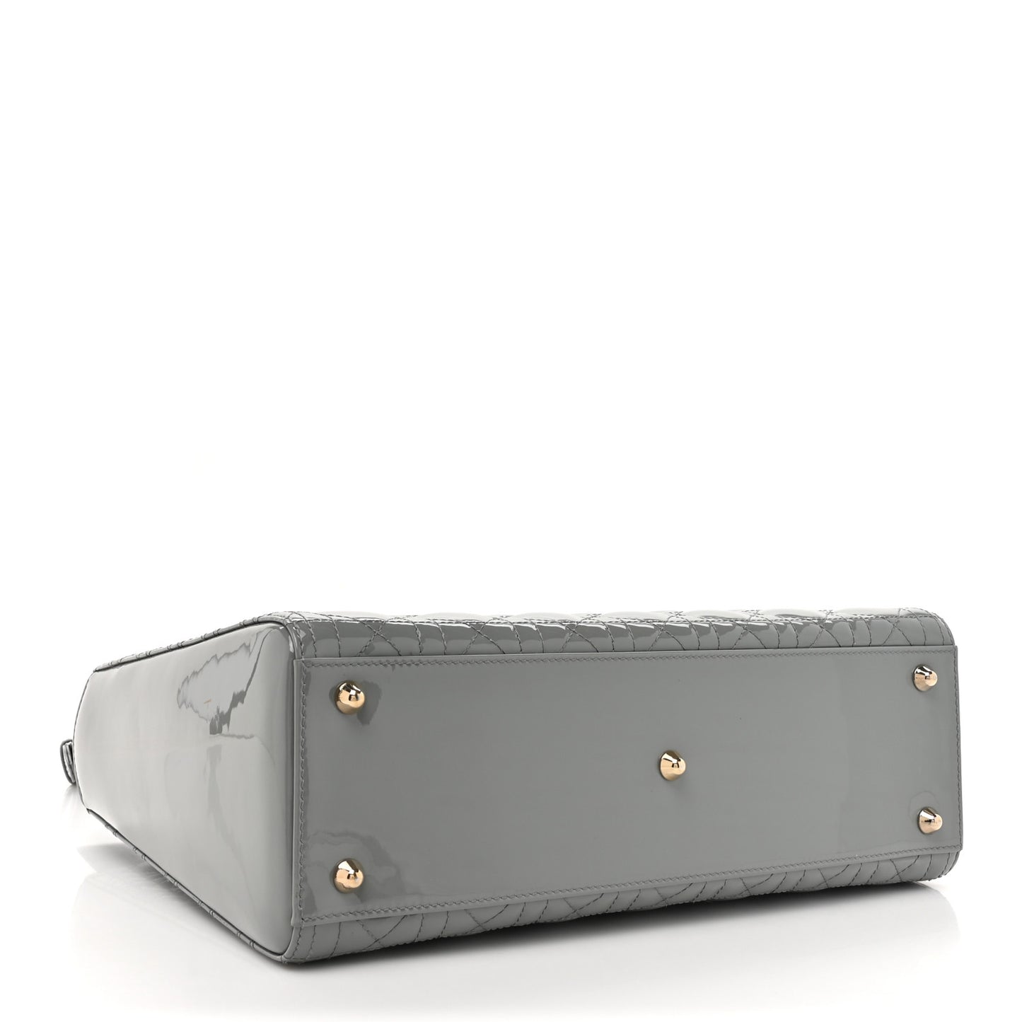 Patent Cannage Large Lady Dior Grey