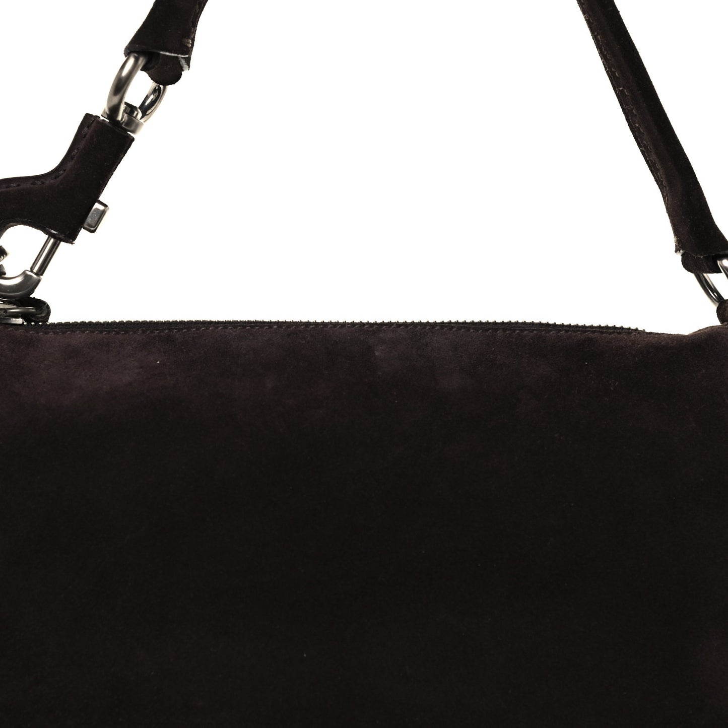 Suede Shoulder Bag Dark Brown
