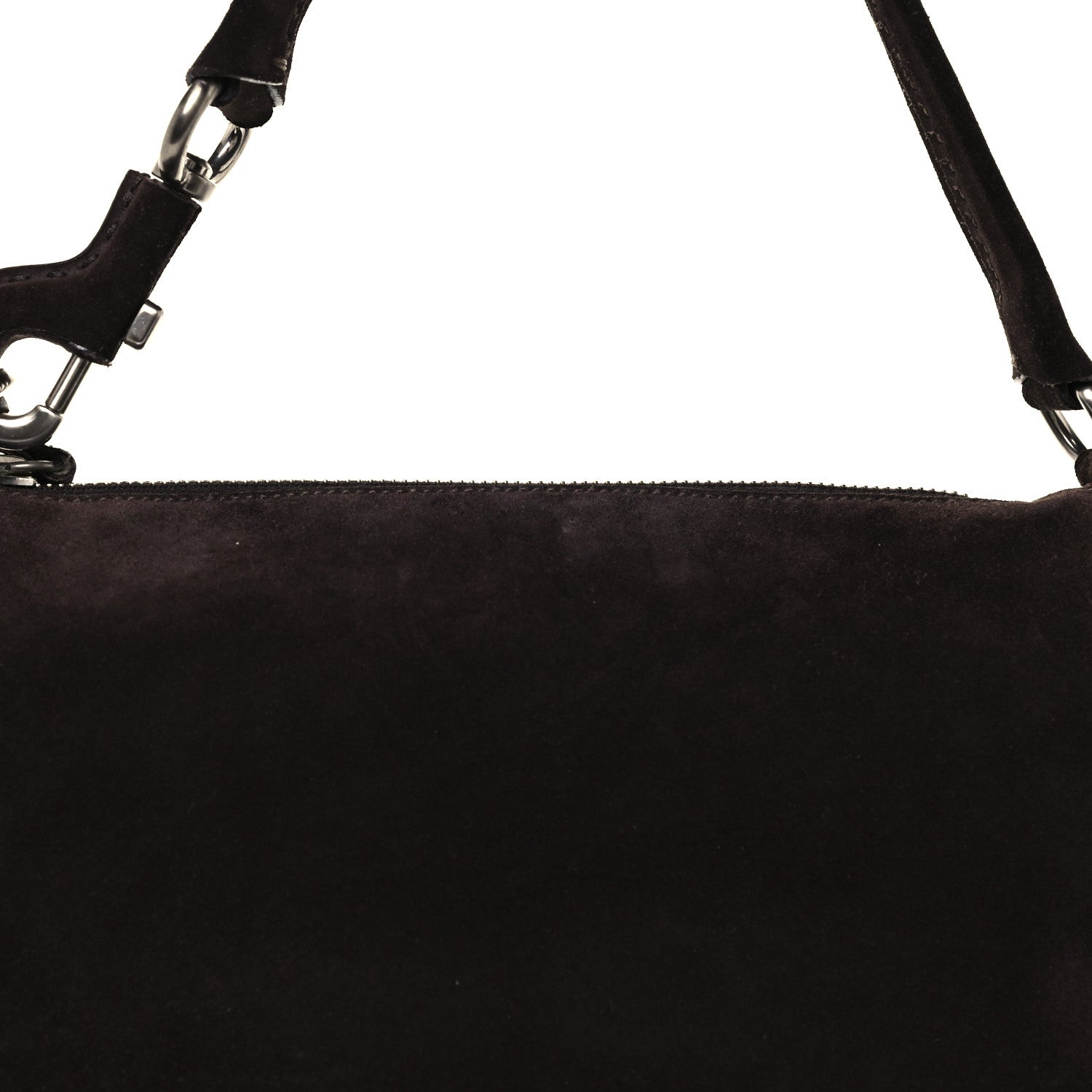 Prada Suede Shoulder Bag Dark Brown 9 of 11