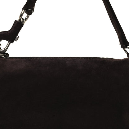 Prada Suede Shoulder Bag Dark Brown 9 of 11