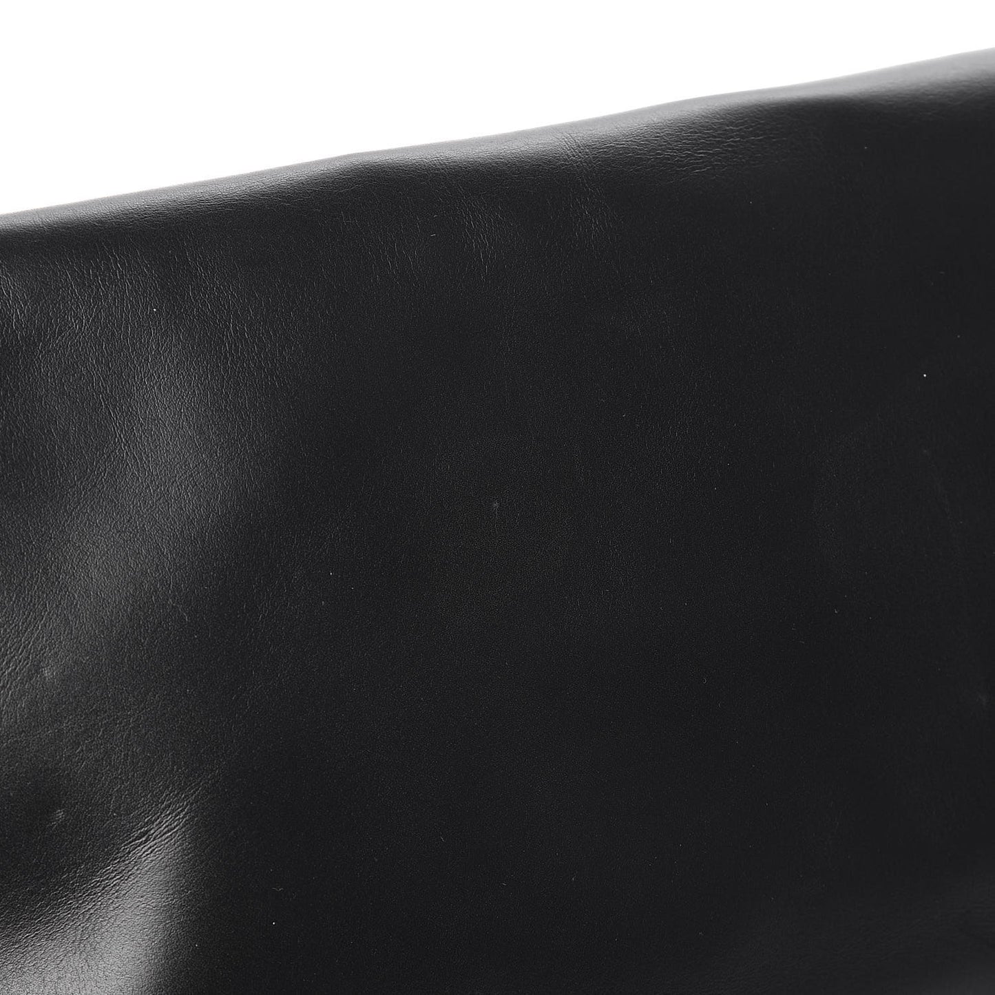 Smooth Calfskin Letters Fold-Over Clutch Black