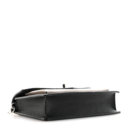 Louis Vuitton Soft Calfskin Snakeskin My Lockme Chain Bag Pochette Black 4 of 13