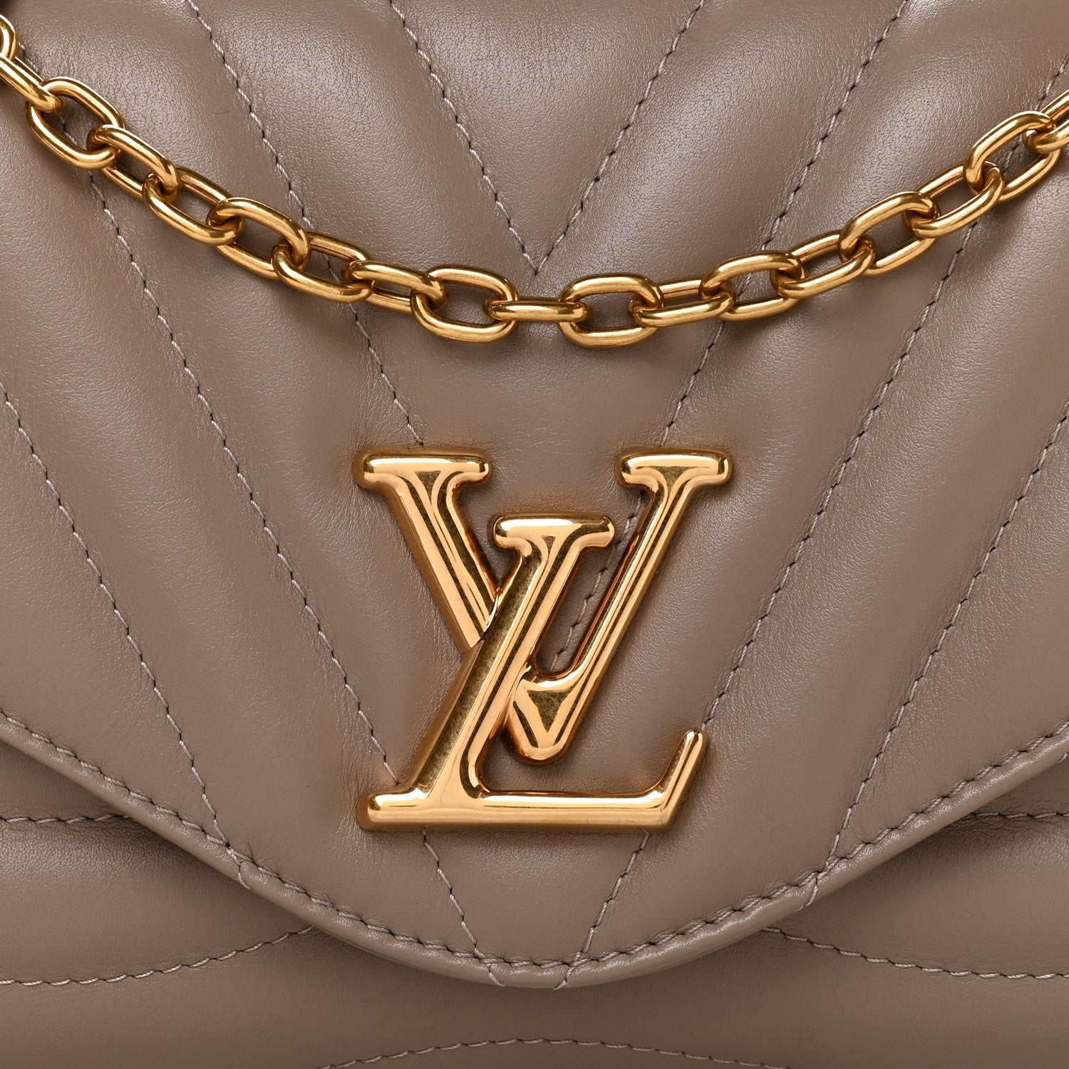Louis Vuitton Calfskin LV New Wave Chain Bag Taupe 7 of 9