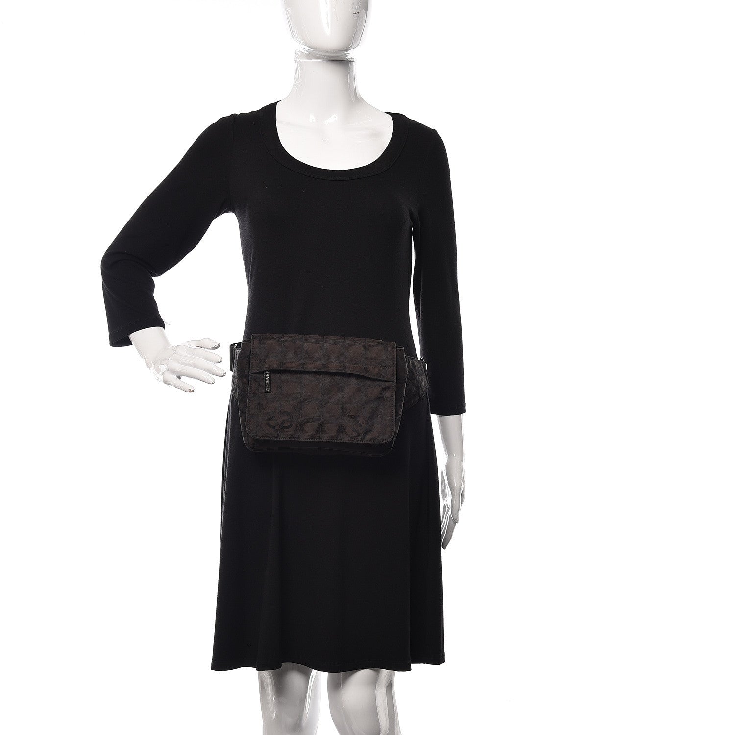 Chanel Nylon Travel Belt Bag Brown Black 2 of 10