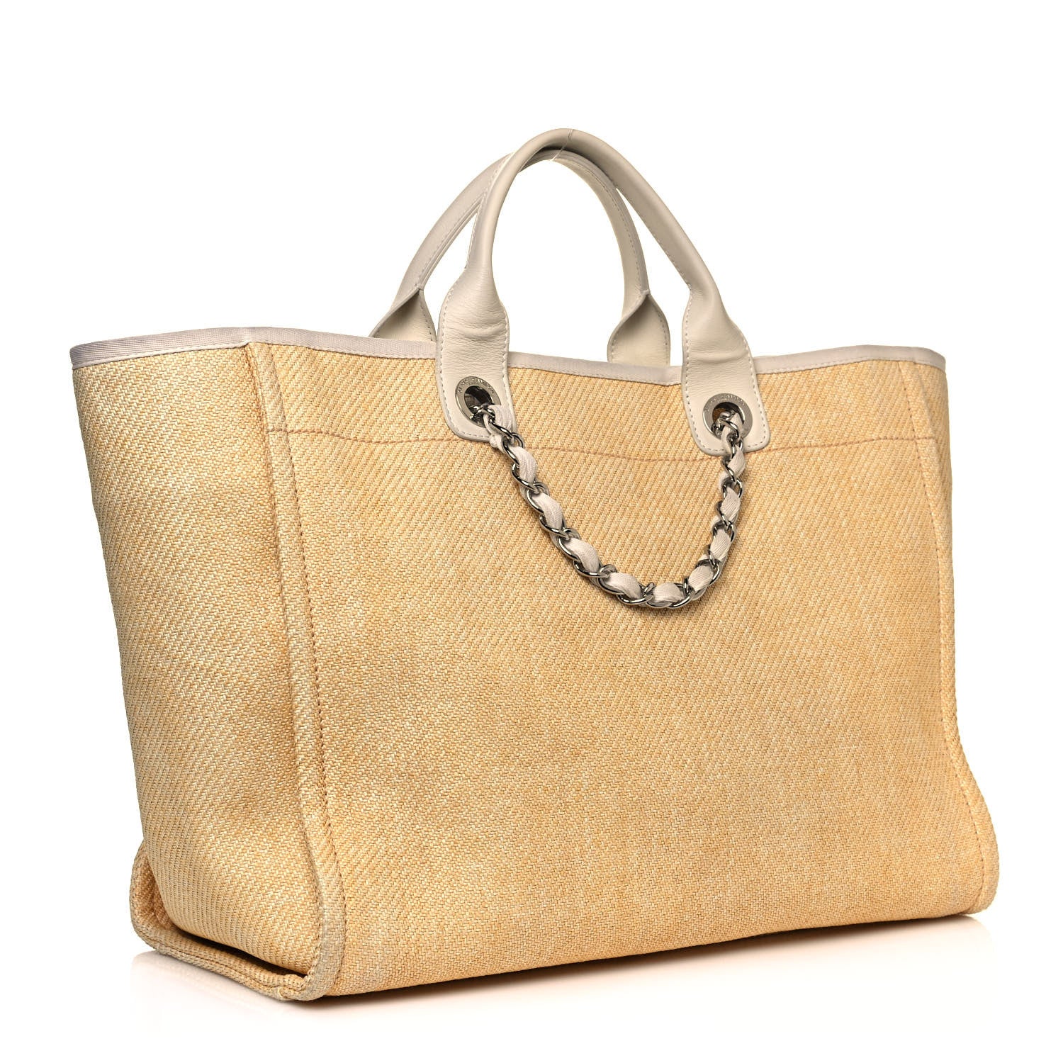 Chanel Woven Straw Raffia Medium Deauville Tote Beige 3 of 13