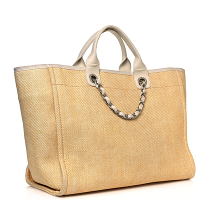 Chanel Woven Straw Raffia Medium Deauville Tote Beige 3 of 13