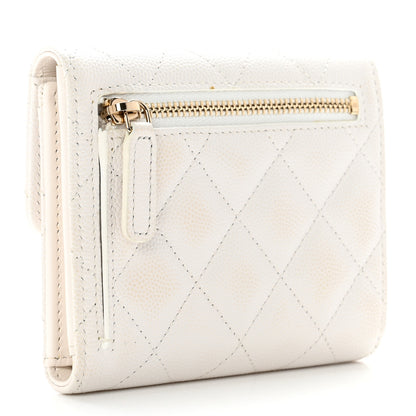 Chanel Caviar Quilted Compact Flap Wallet White 4 of 10