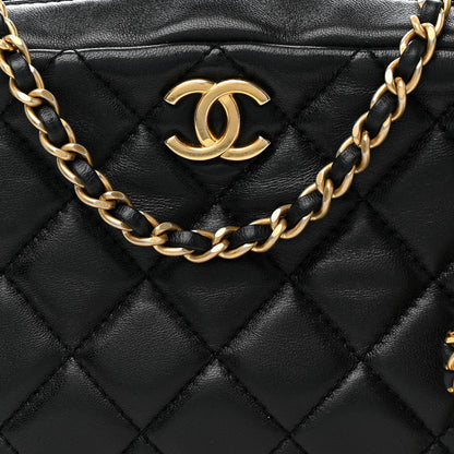 Chanel Lambskin Quilted CC Pearl Crush Camera Case Black 8 of 13