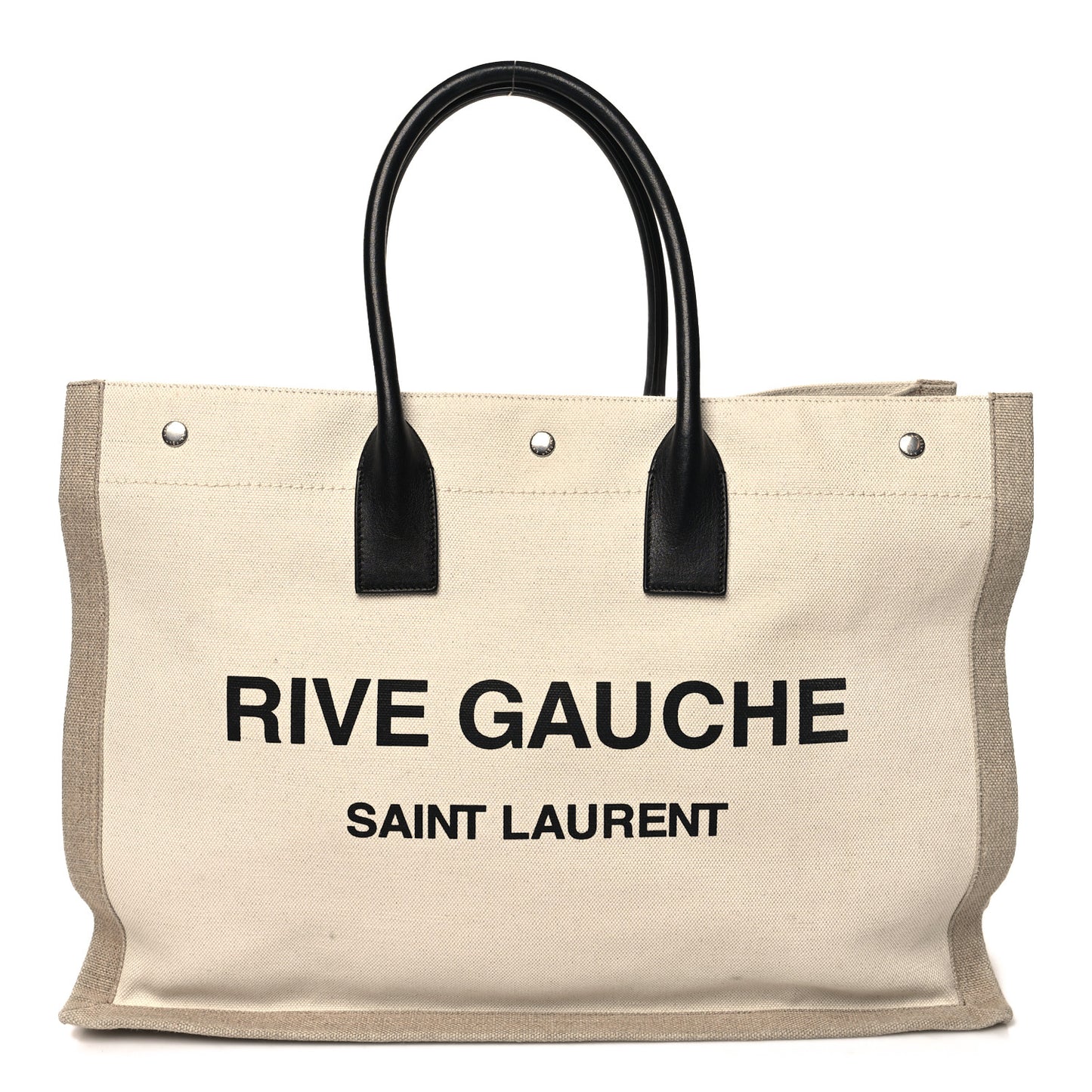 Linen Calfskin Rive Gauche Tote Optic White