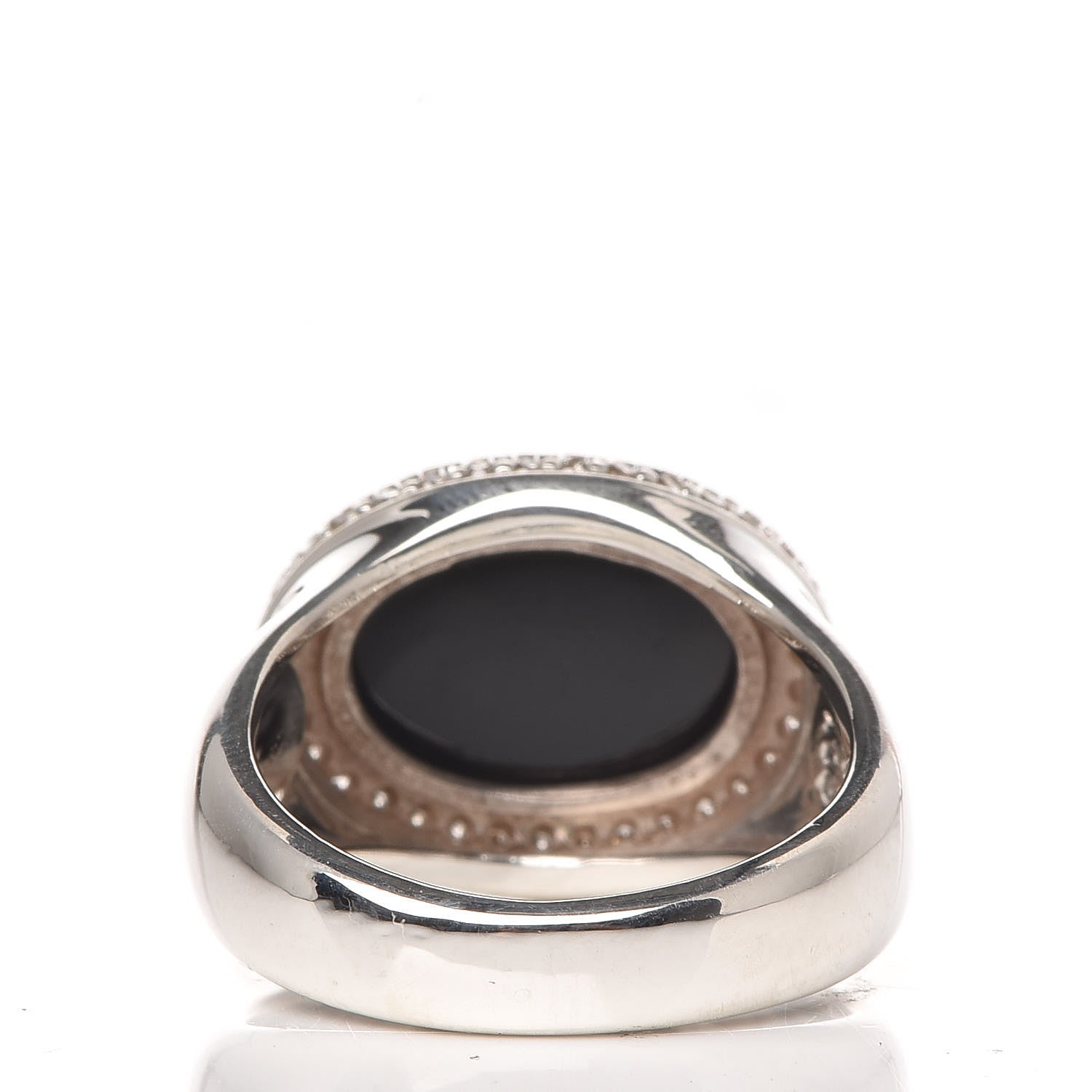 David Yurman Sterling Silver Diamond Black Onyx Signature Oval Ring 54 7 4 of 7