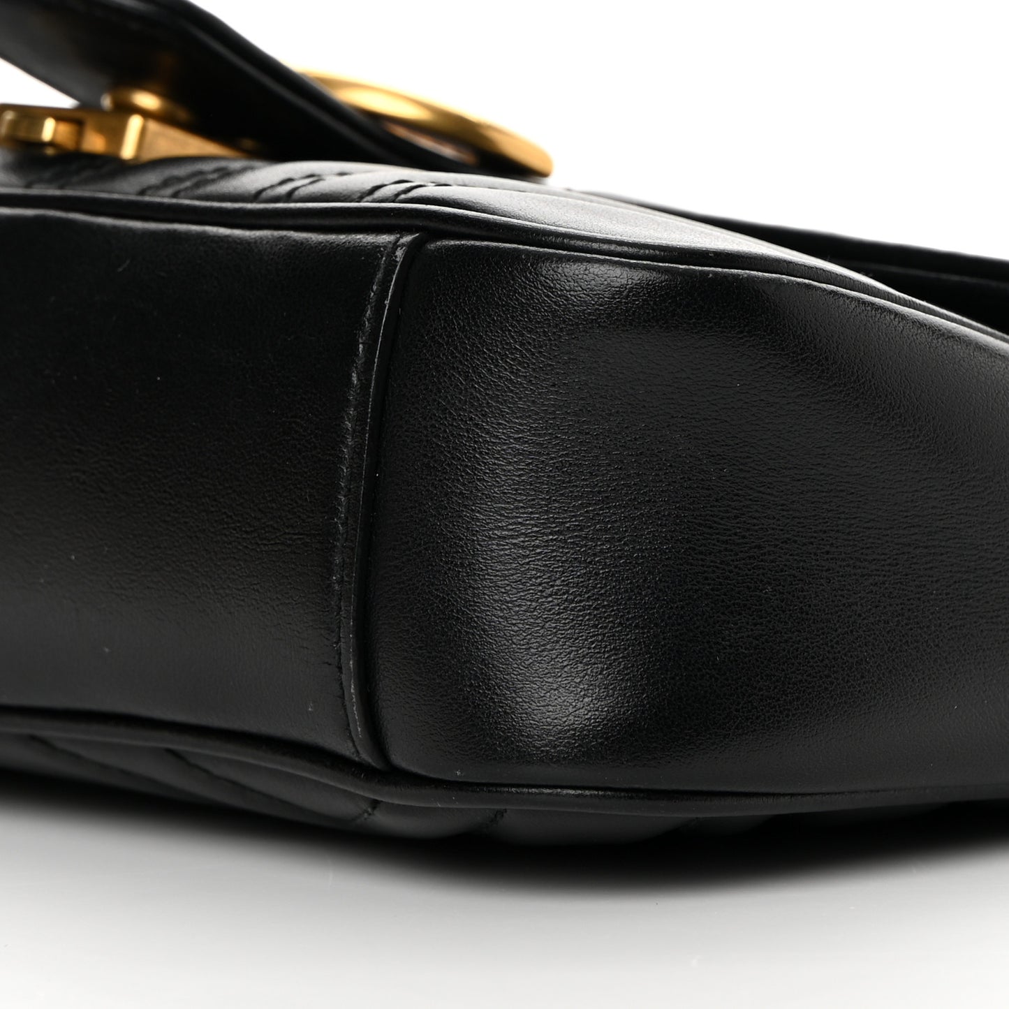 Calfskin Matelasse Mini GG Marmont Shoulder Bag Black