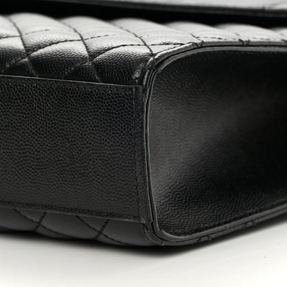 Saint Laurent Grain De Poudre Textured Mixed Matelasse Large Triquilt Monogram Satchel Black 10 of 12