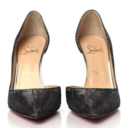 Christian Louboutin Tissu Etincelle Specchio Iriza 100 Pumps 38.5 Black Silver 2 of 8