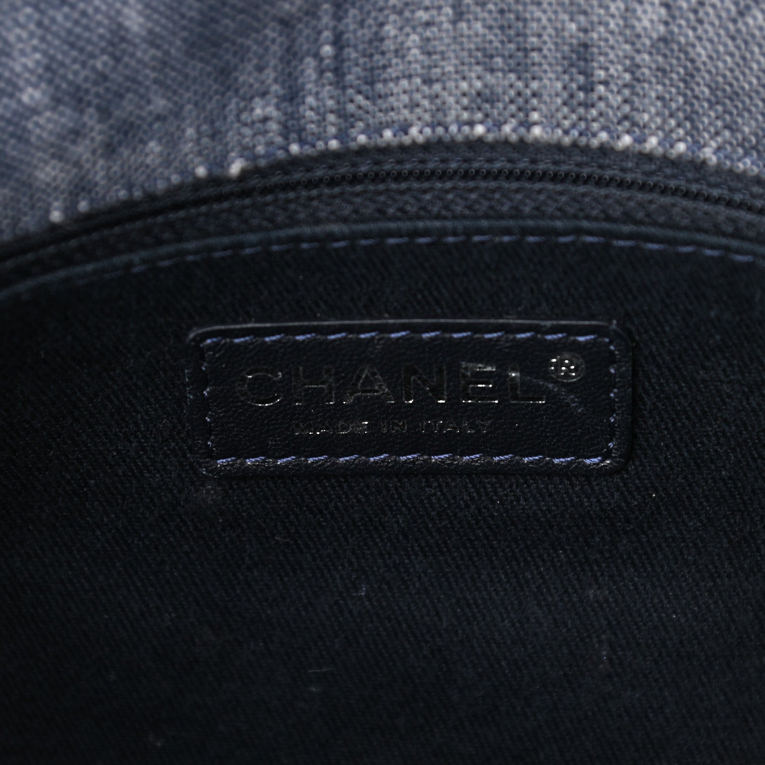 Chanel Denim Quilted Medium Airlines Buckle Messenger Bag Blue 6 of 13
