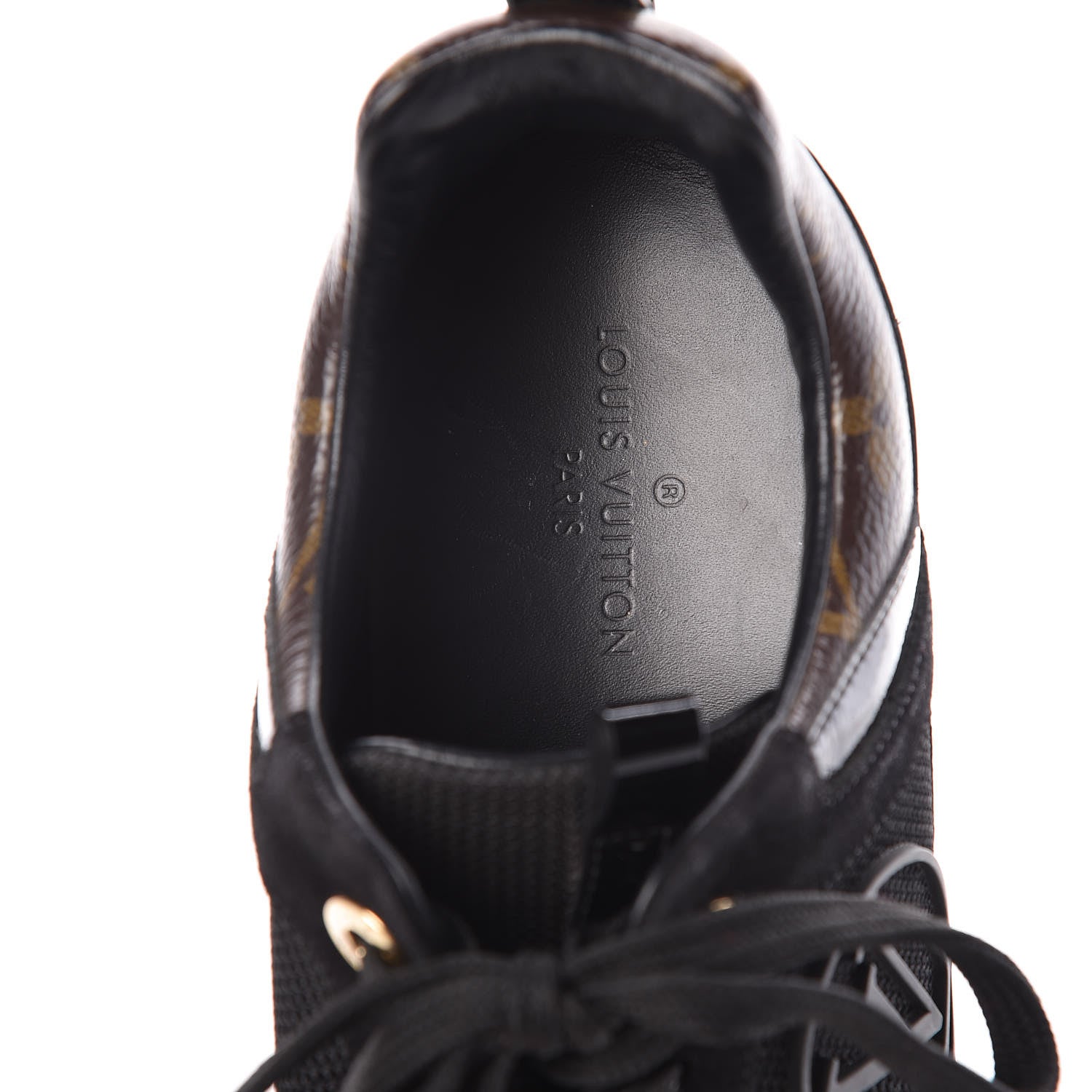 Louis Vuitton Suede Monogram Run Away Sneakers 36 Black 8 of 9