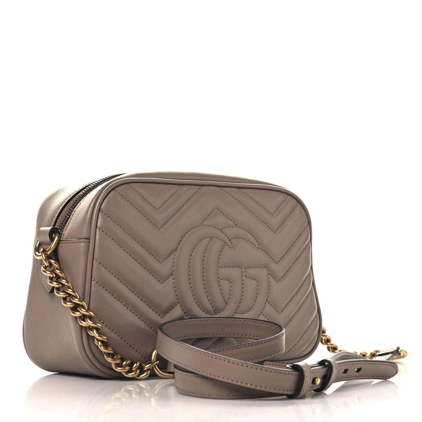 Calfskin Matelasse Small GG Marmont Chain Shoulder Bag Porcelain Rose