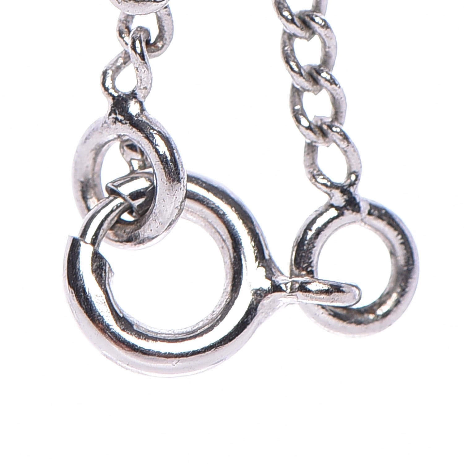 Chanel Enamel CC Necklace Silver White 5 of 6