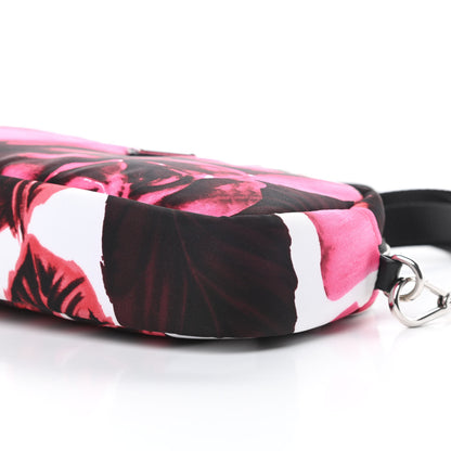 Prada Tessuto Soft Nylon Small Roses Print Convertible Crossbody Wristlet Pink 10 of 11