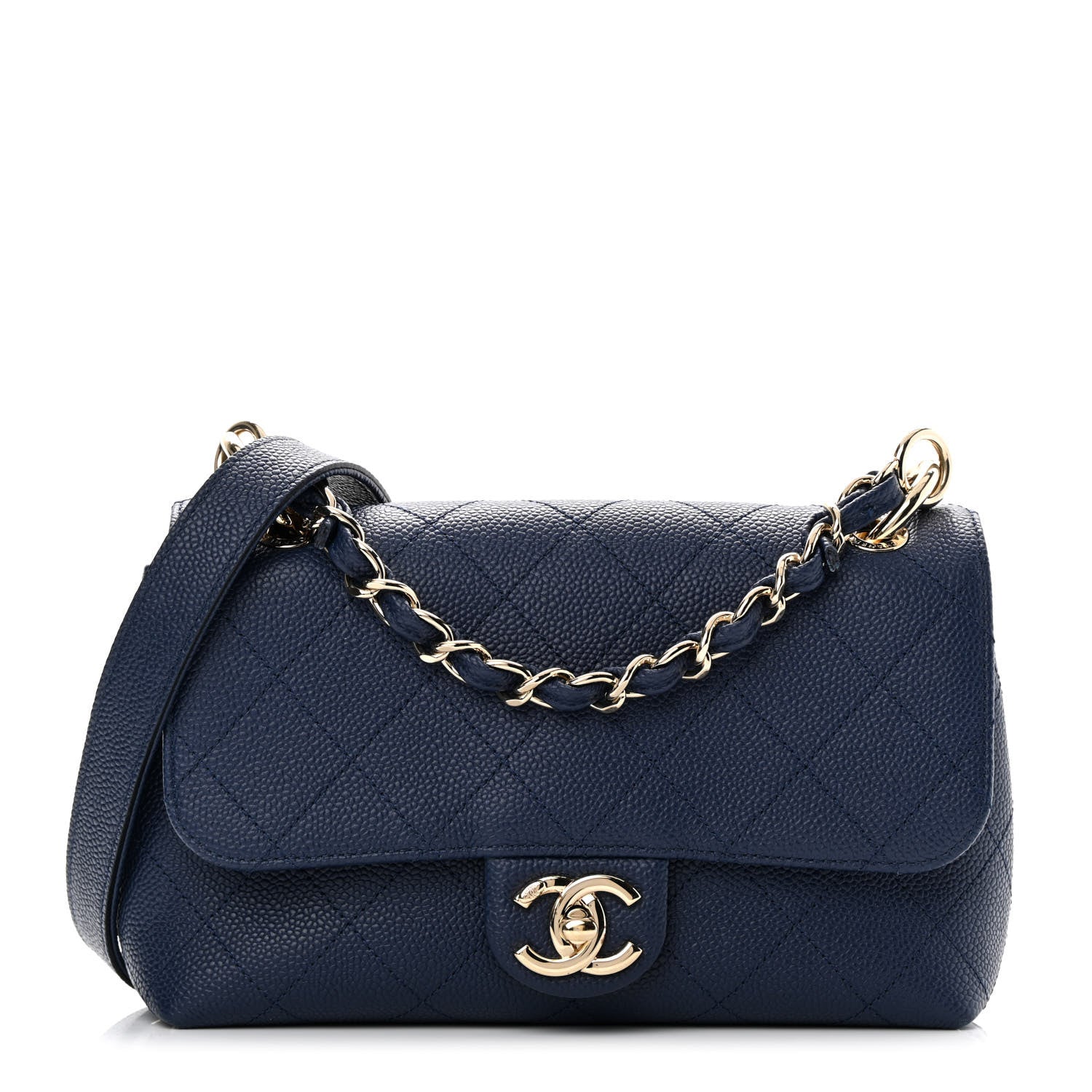 Chanel Caviar Quilted Small City Walk Flap Navy Blue 1 of 11