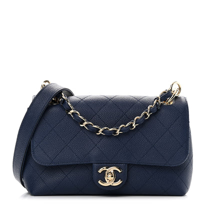 Chanel Caviar Quilted Small City Walk Flap Navy Blue 1 of 11