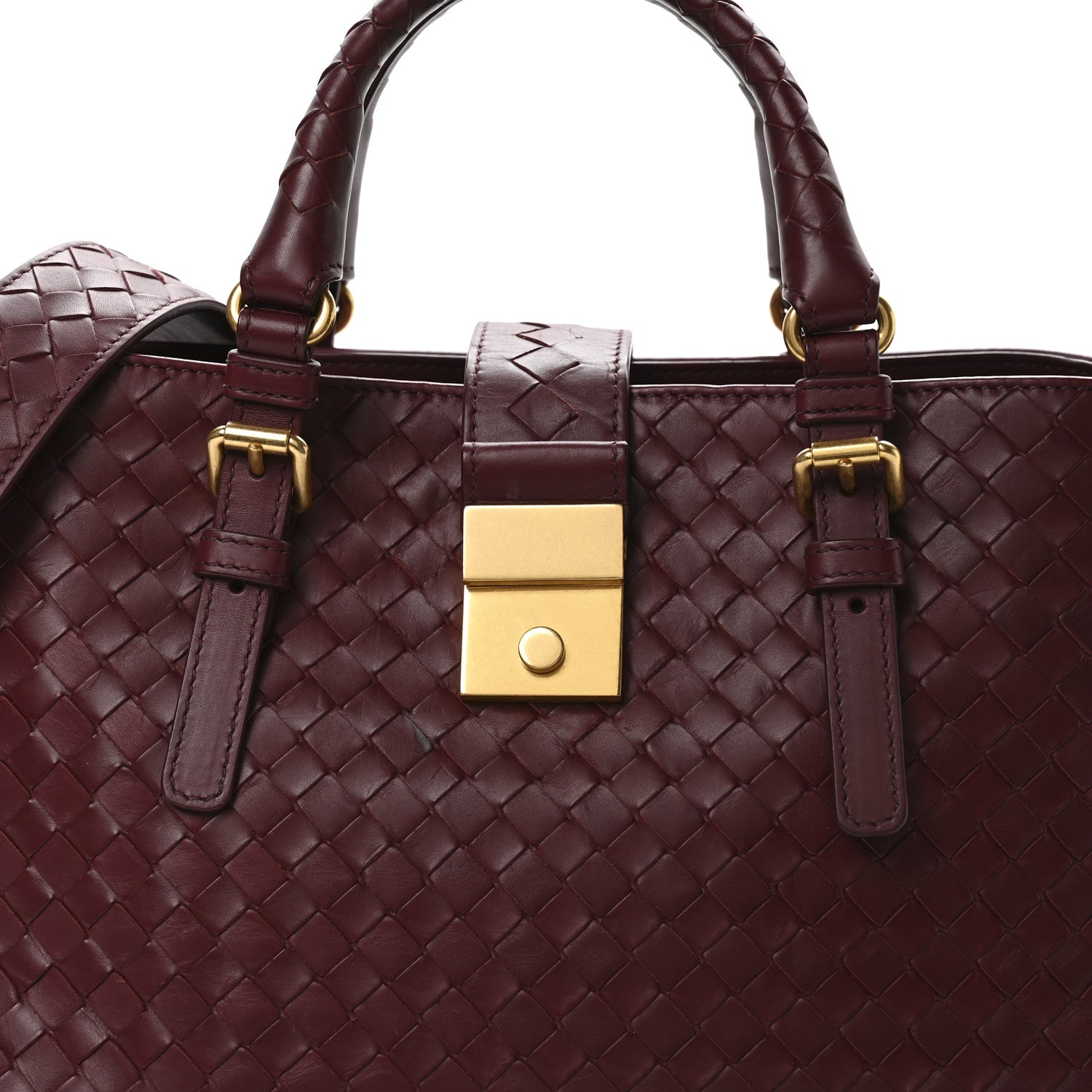 Bottega Veneta Light Calf Intrecciato Small Roma Dark Red 8 of 10
