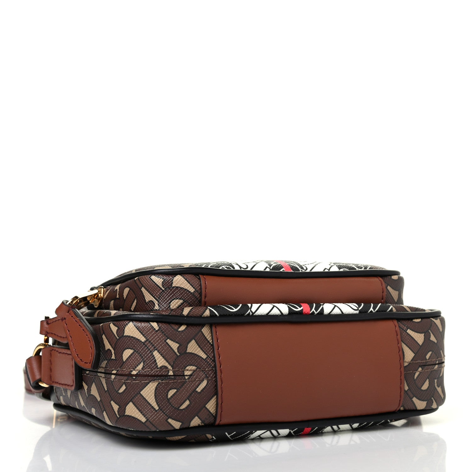 Burberry E-Canvas Monogram Stripe Camera Bag Bridle Brown 3 of 4