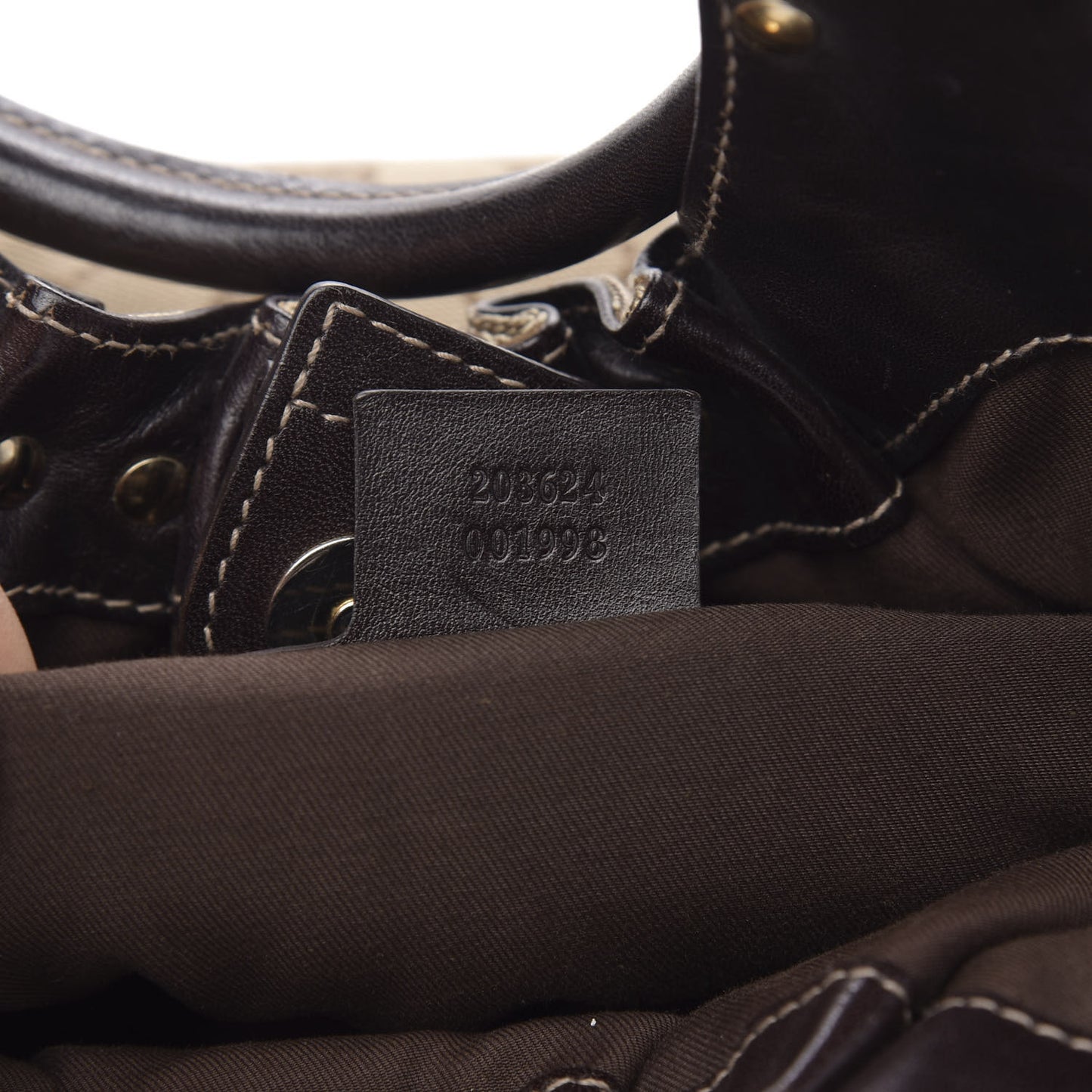 Monogram Studded Pelham Tote Dark Brown