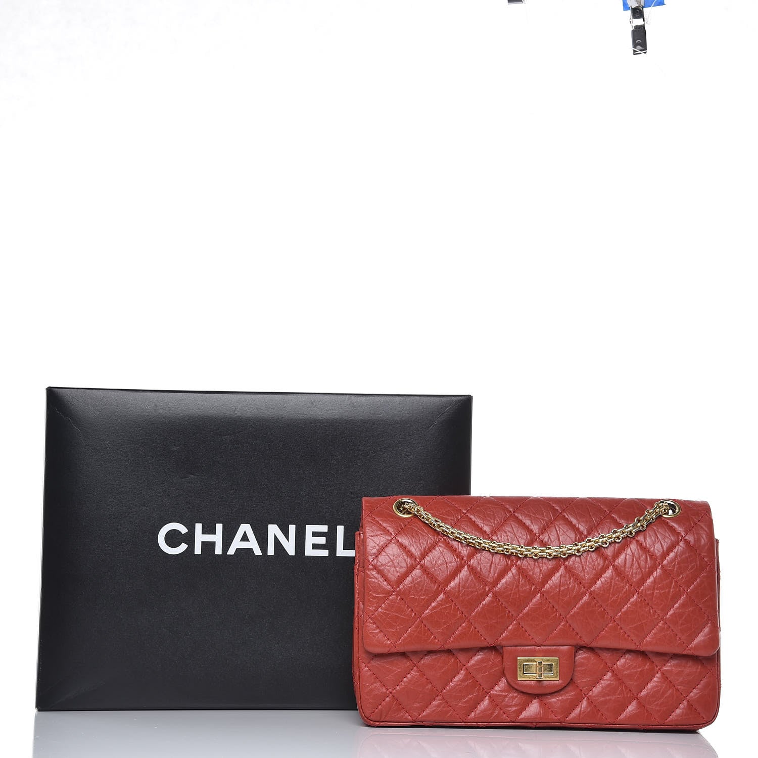 Chanel Aged Calfskin Quilted 2.55 Reissue 226 Flap Red 14 of 14
