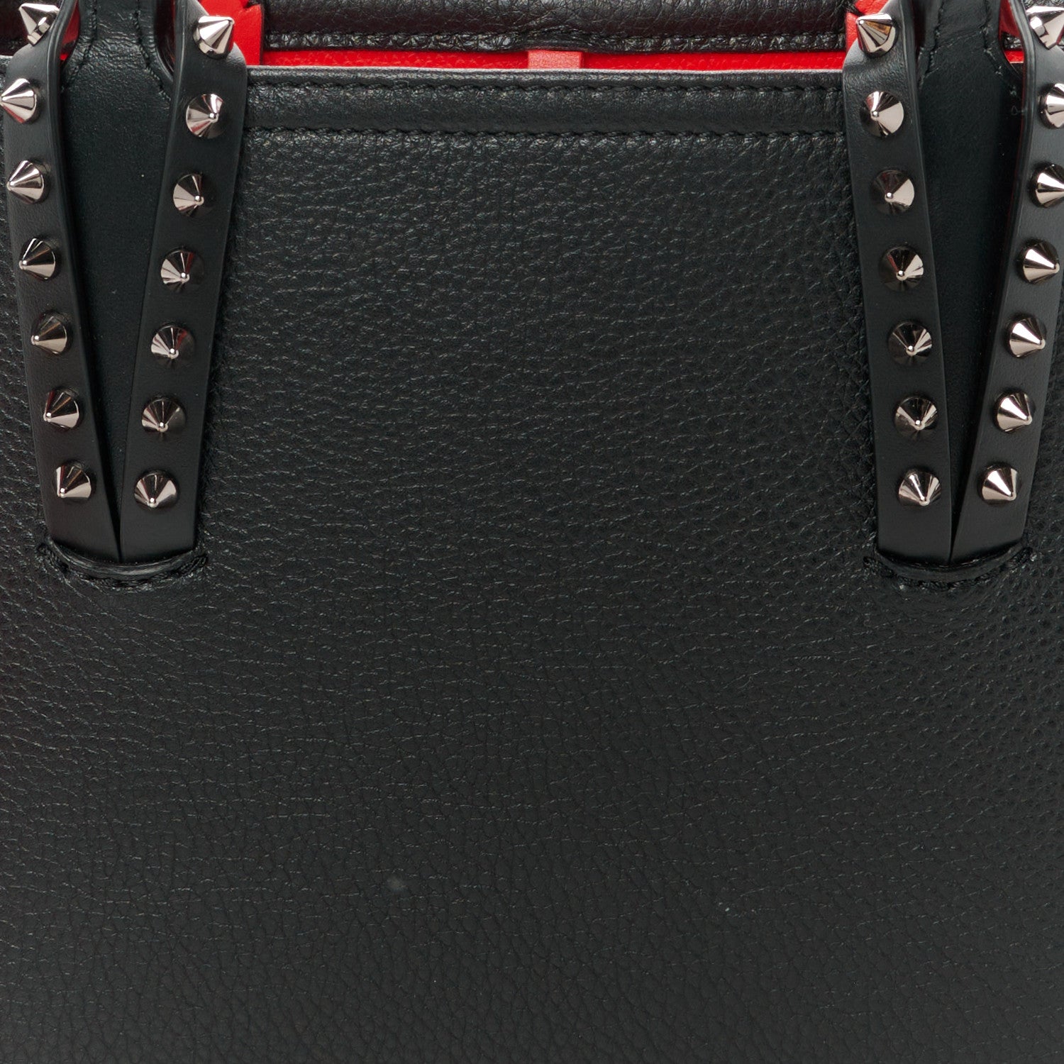 Christian Louboutin Calfskin Spikes Mini East West Cabata Tote Black 9 of 12