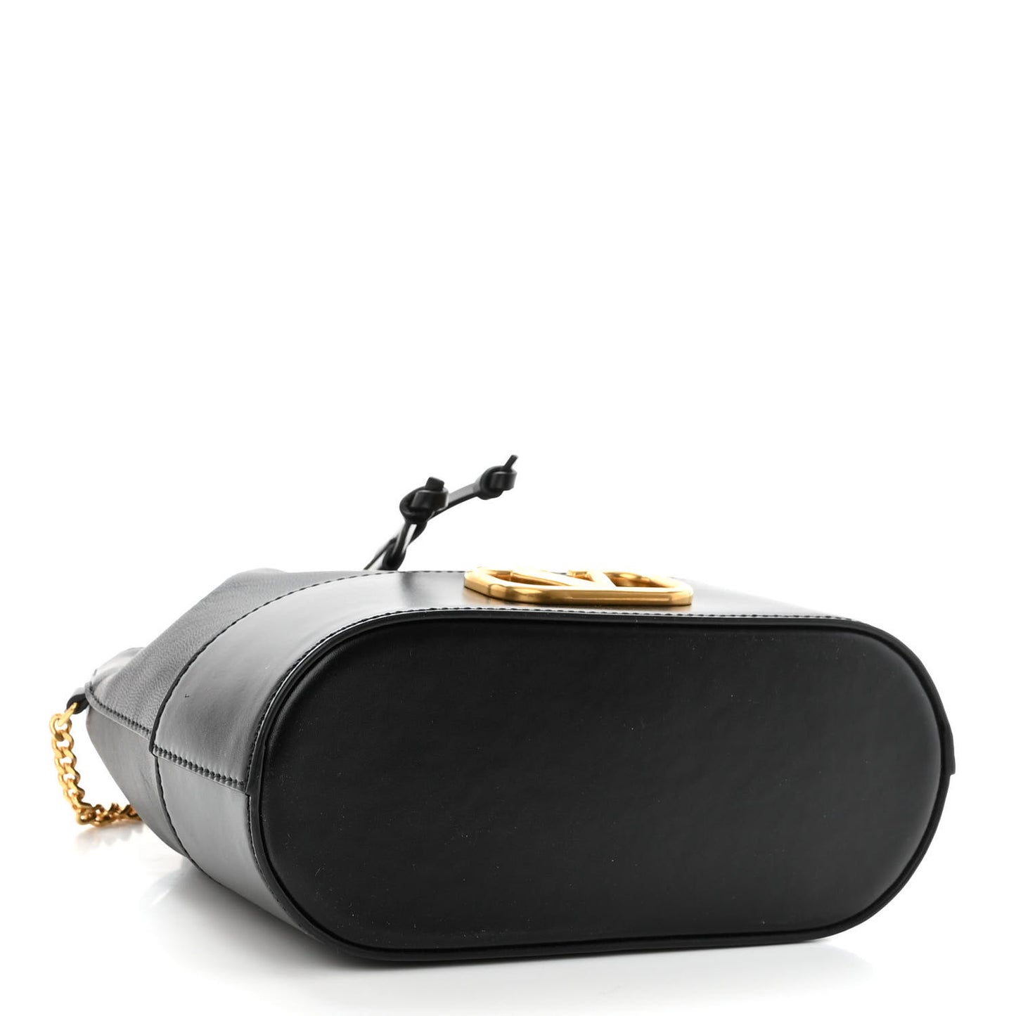 Nappa Mini VLogo Signature Chain Bucket Bag Black