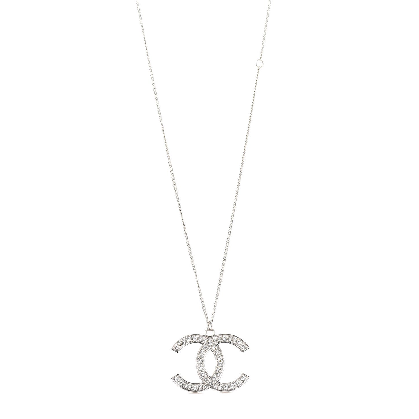 Crystal Timeless CC Necklace Silver