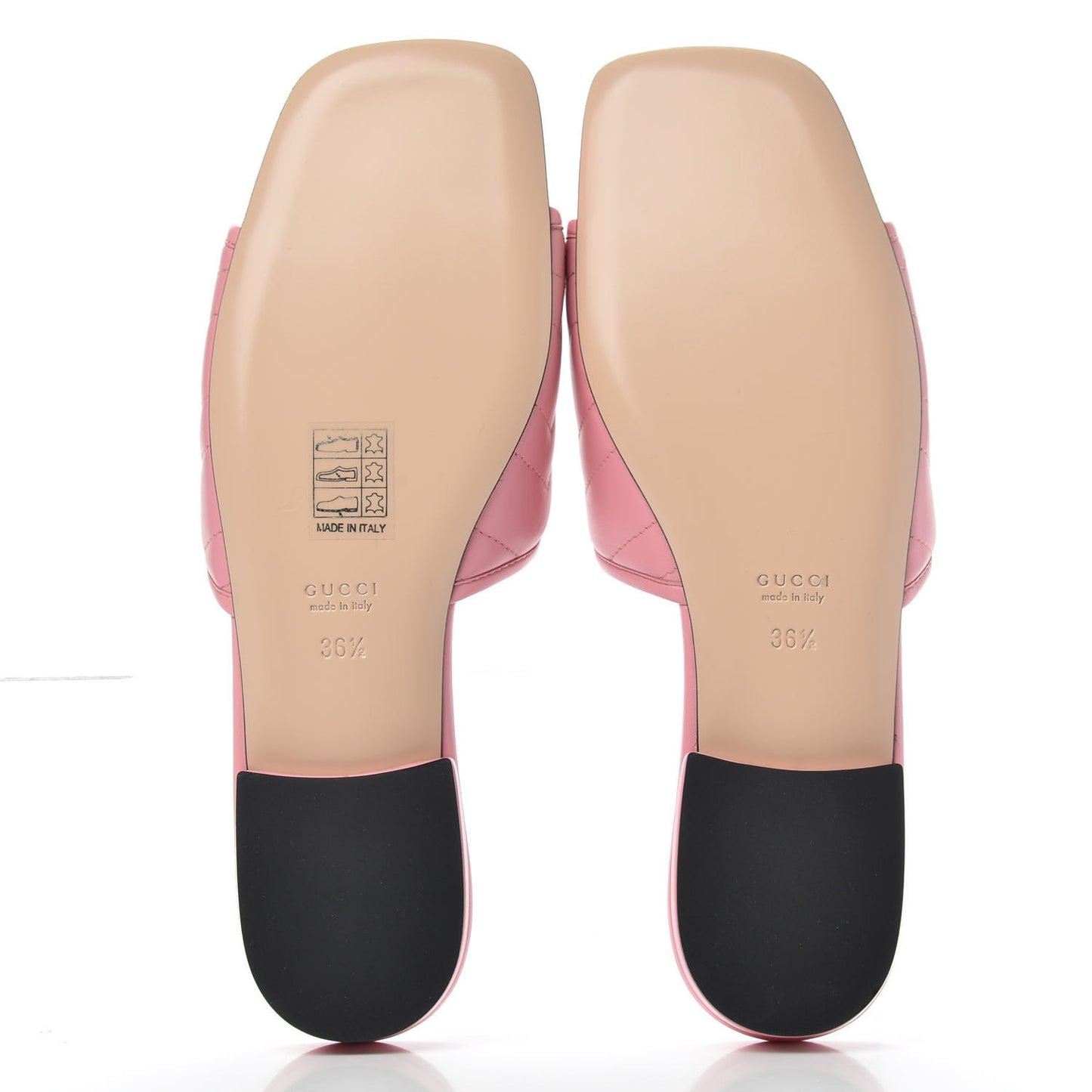 Nappa Matelasse GG Marmont Flat Slide Sandals 36.5 Wild Rose