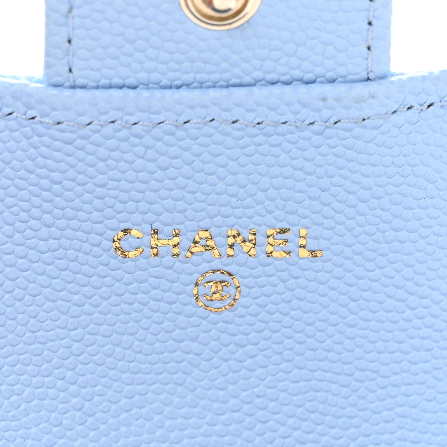 Chanel Caviar Quilted Flap Card Holder Wallet Light Blue 8 of 11
