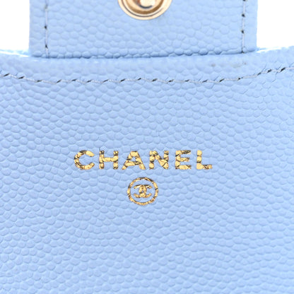 Chanel Caviar Quilted Flap Card Holder Wallet Light Blue 8 of 11