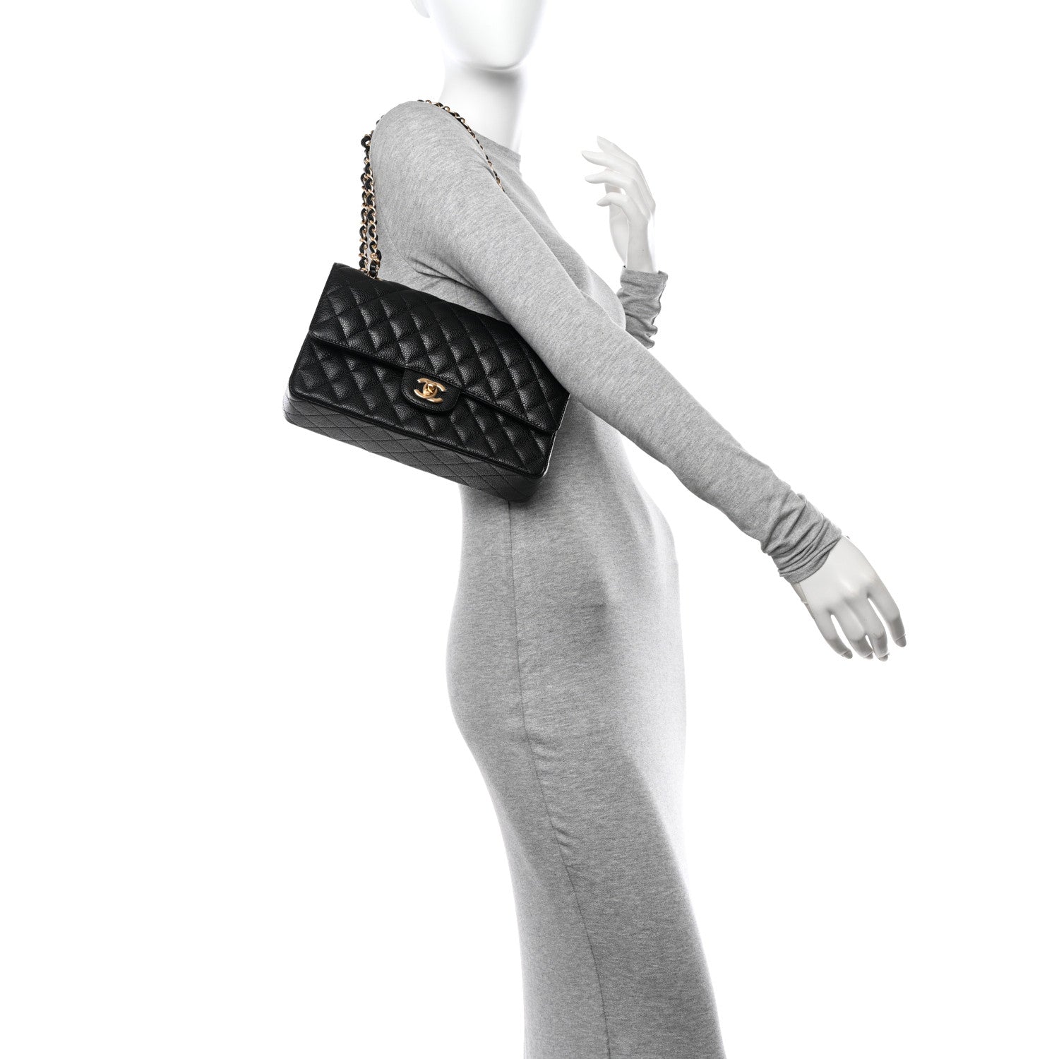 Chanel Caviar Quilted Medium Double Flap Black 2 of 10