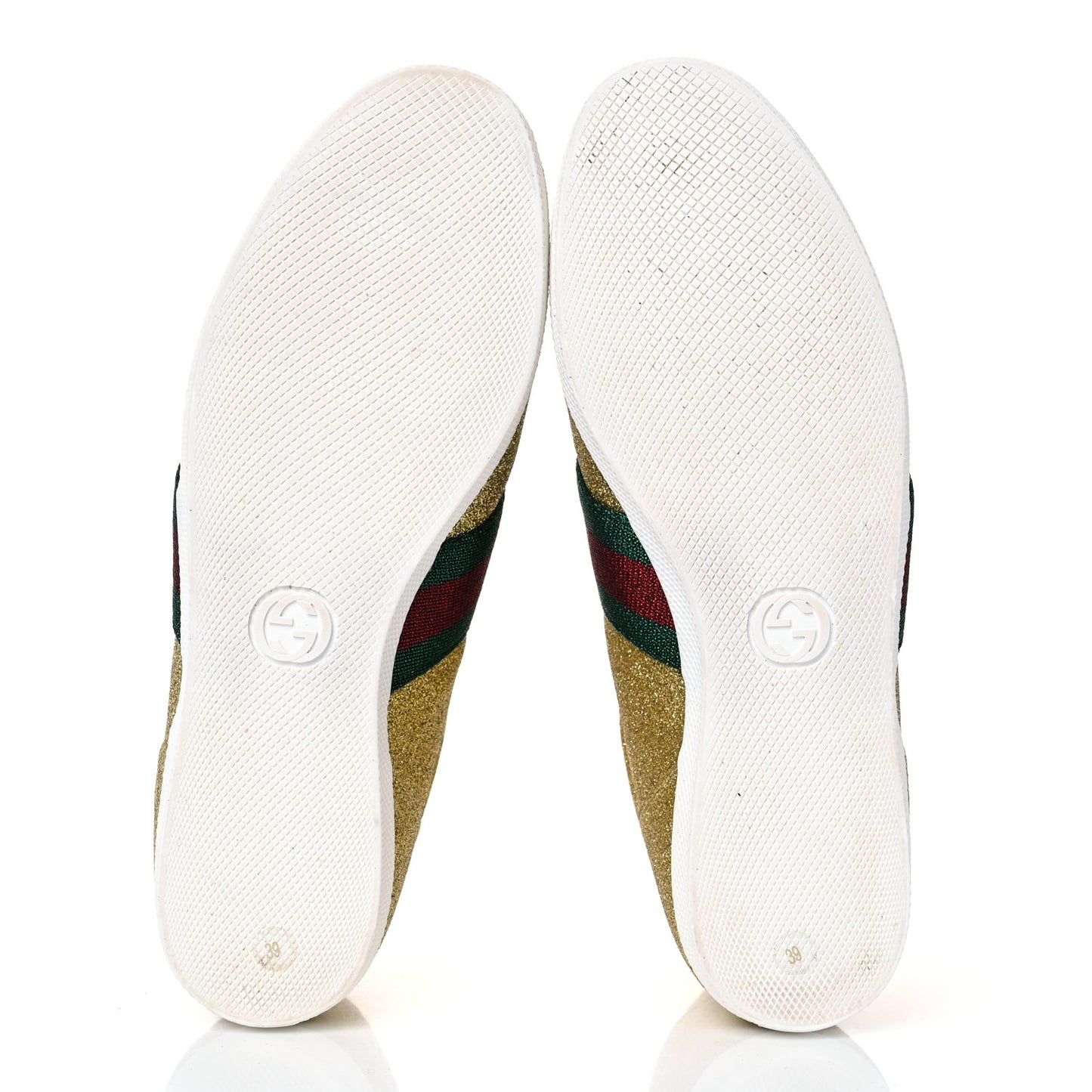 Glitter Web New Bright High Top Sneakers 39 Oro