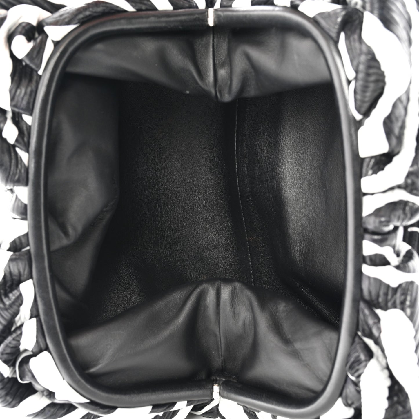Nappa Zebra Print The Pouch Oversized Clutch White Black