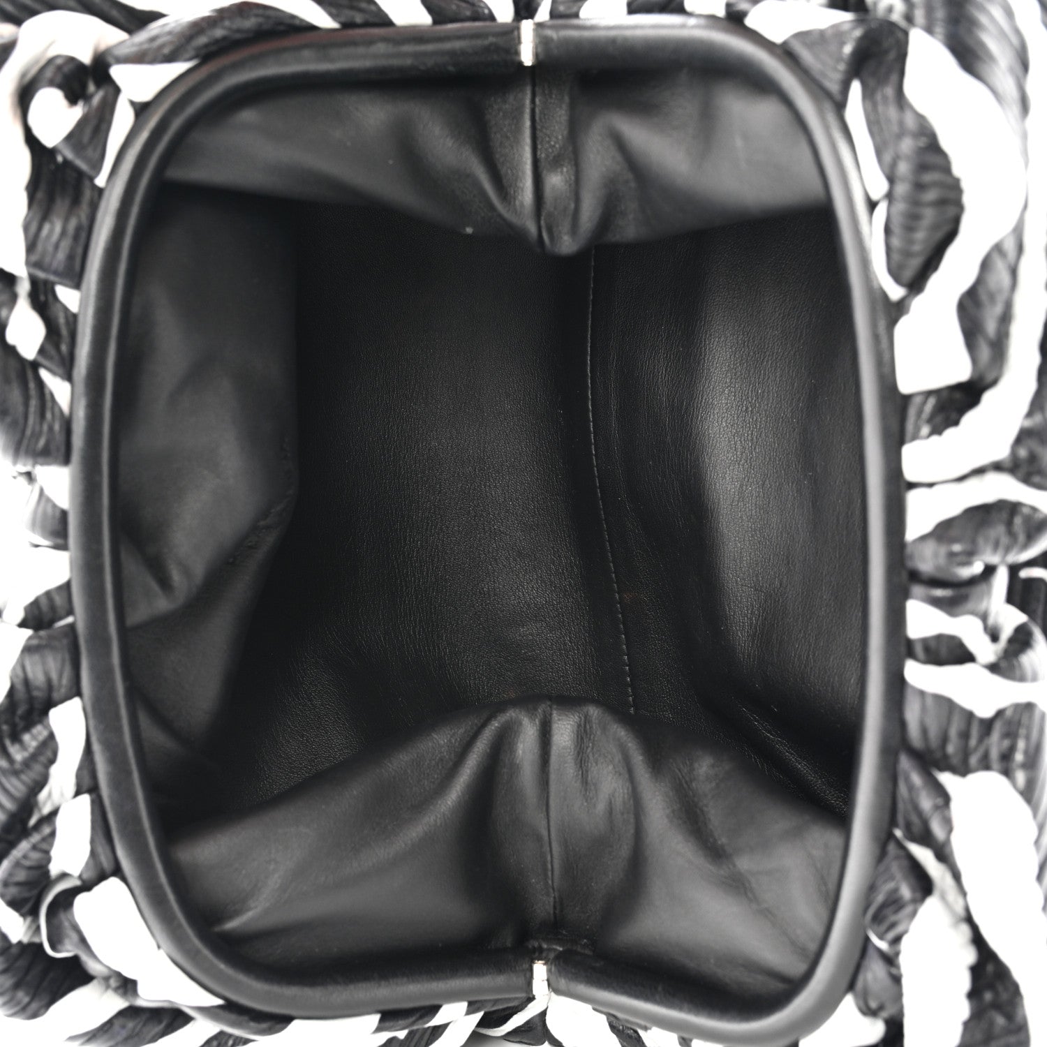 Bottega Veneta Nappa Zebra Print The Pouch Oversized Clutch White Black 4 of 9
