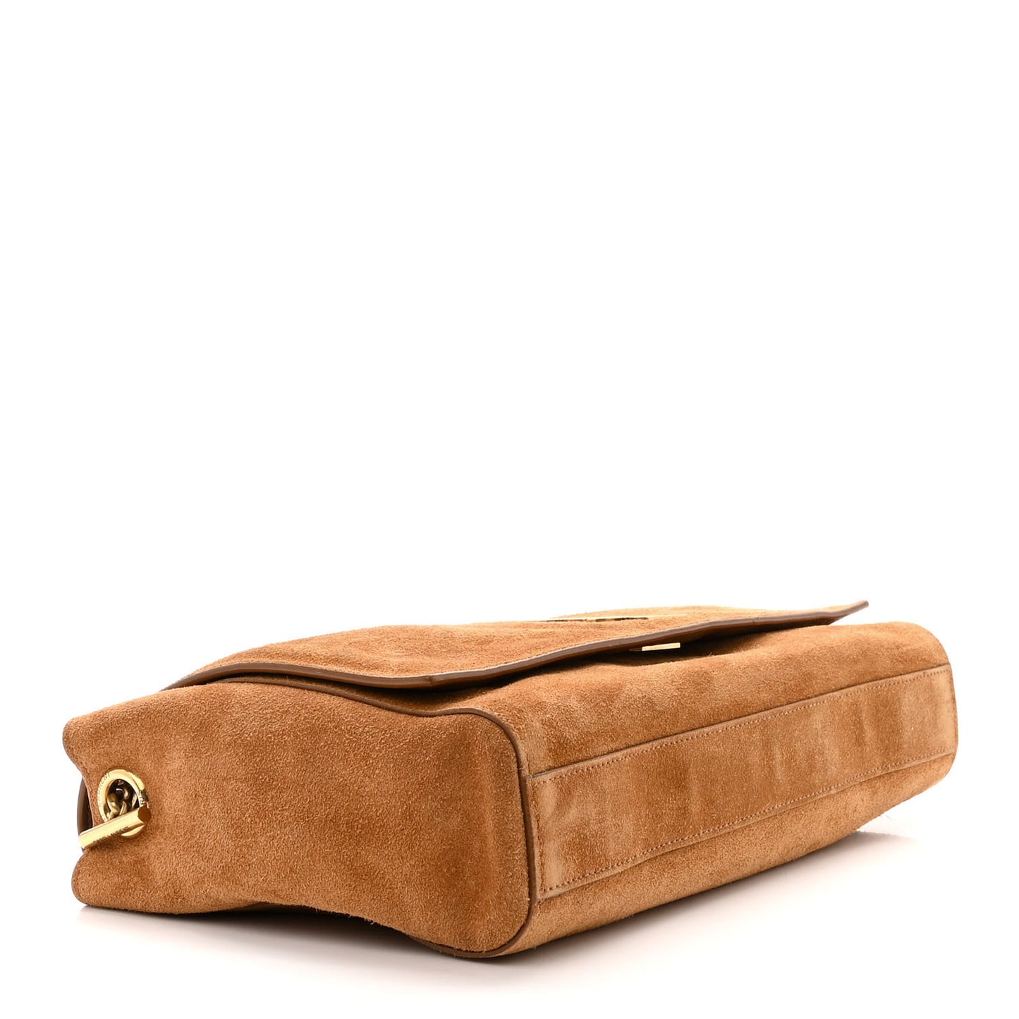 Smooth Calfskin Suede Medium Reversible Monogram Kate Satchel Light Ochre