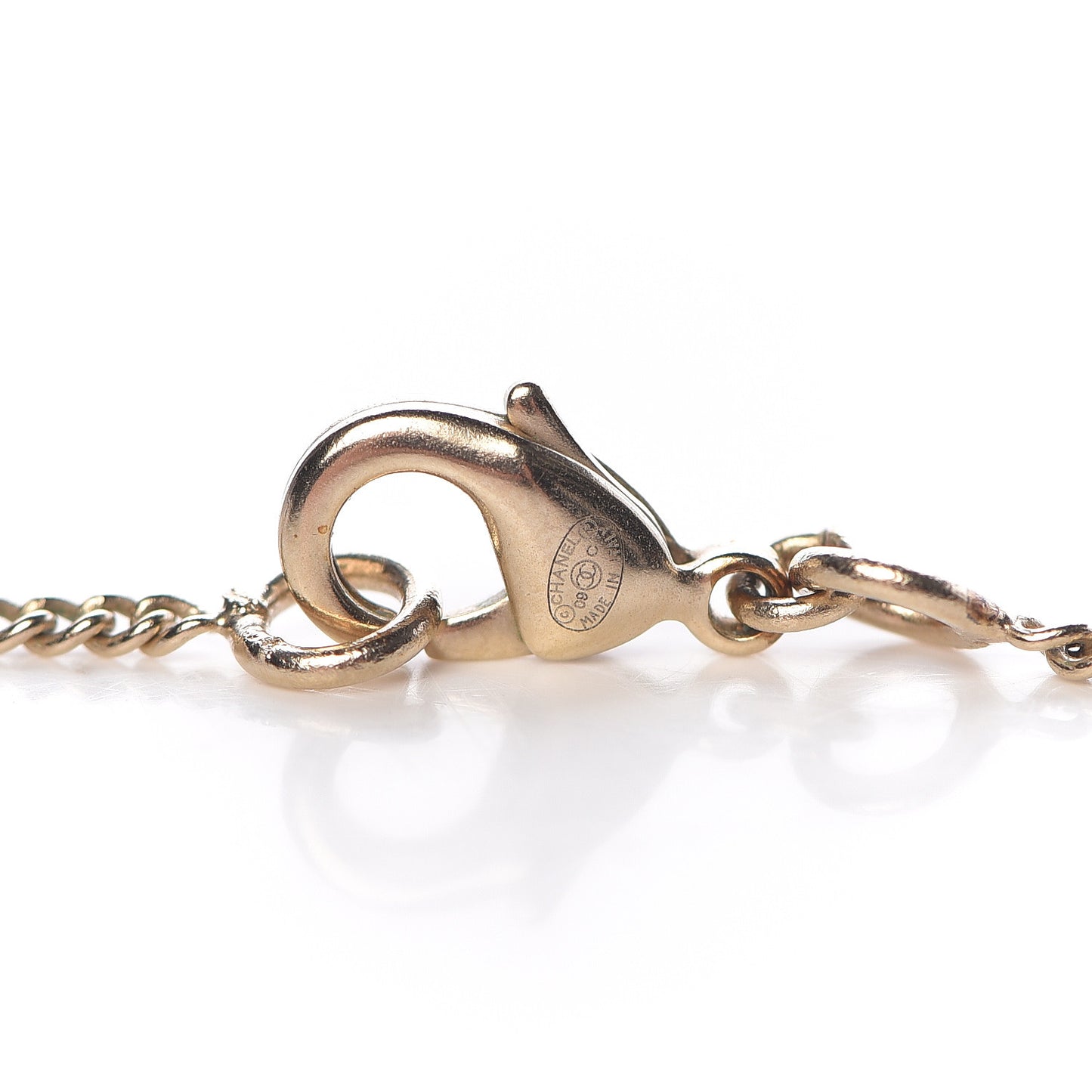 Crystal CC Alligator Necklace Gold