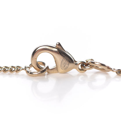 Chanel Crystal CC Alligator Necklace Gold 5 of 6
