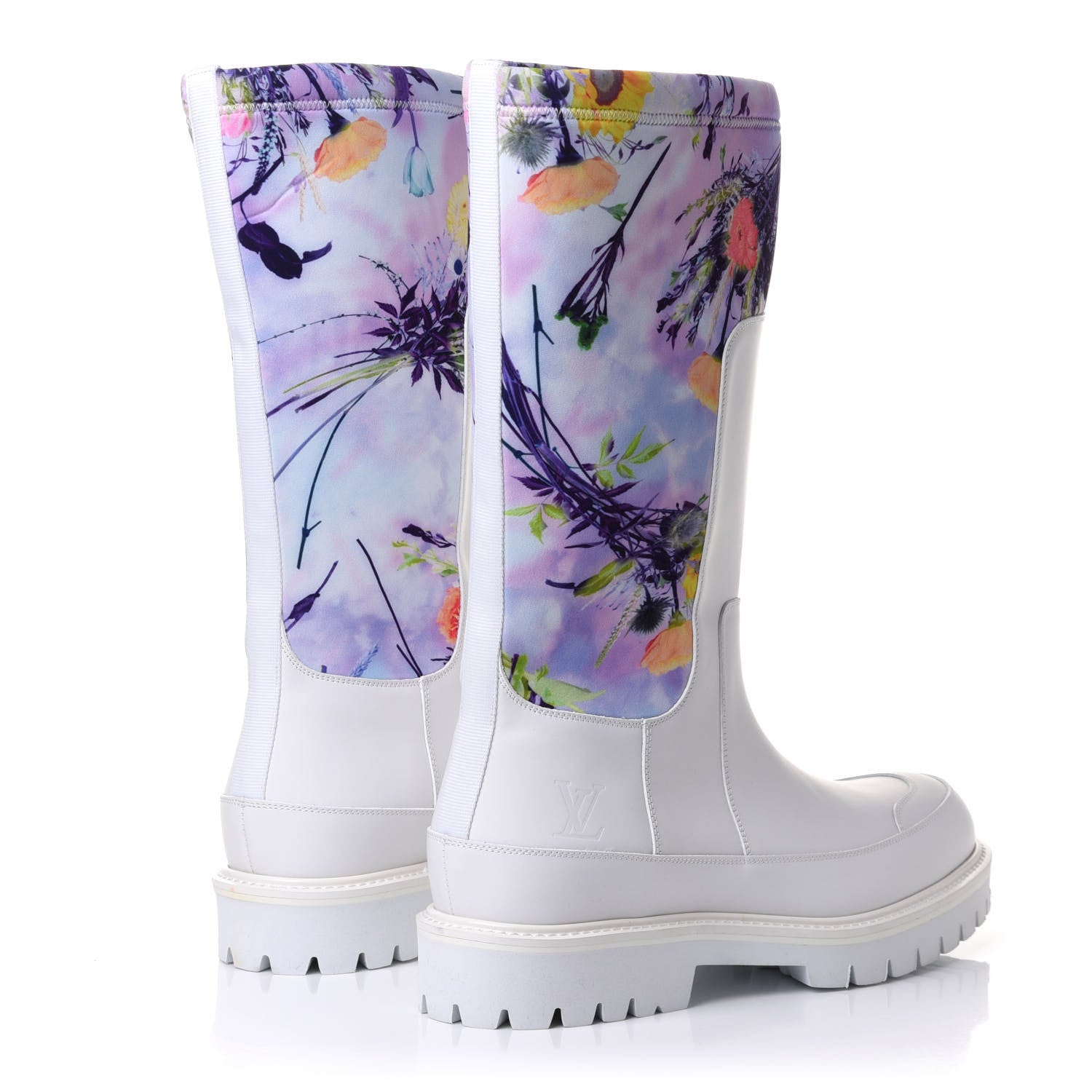 Louis Vuitton Neoprene Calfskin Floral Print Mens Landscape Boots 8 Rose 4 of 9