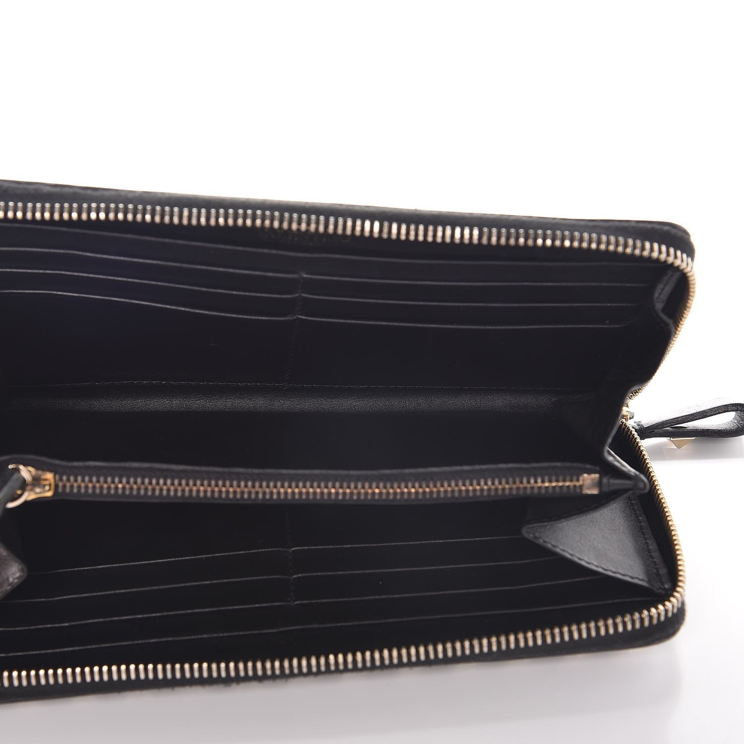 Valentino Garavani Calfskin Rockstud Zip Around Wallet Black 5 of 8