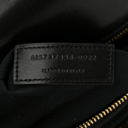 Saint Laurent Lambskin Carre Quilted Le Maillon Satchel Black 7 of 12